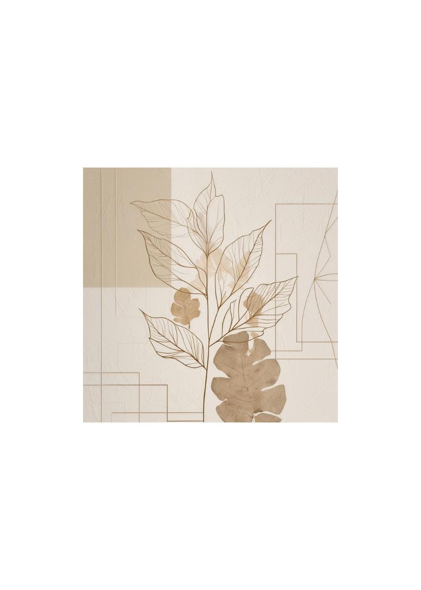 Neutral Botanical Wall Art Collection Minimalist Line Art Modern Nature Prints Japan & Scandinavian Decor Aesthetic Digital Download 2 of 3